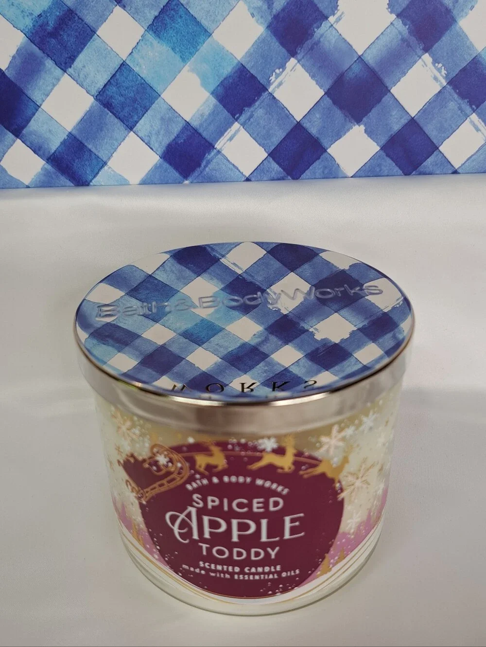Bath & Body Works 'SPICED APPLE TODDY' Scented 3-Wick Candle in Luminous Wrap - Picture 11 of 14
